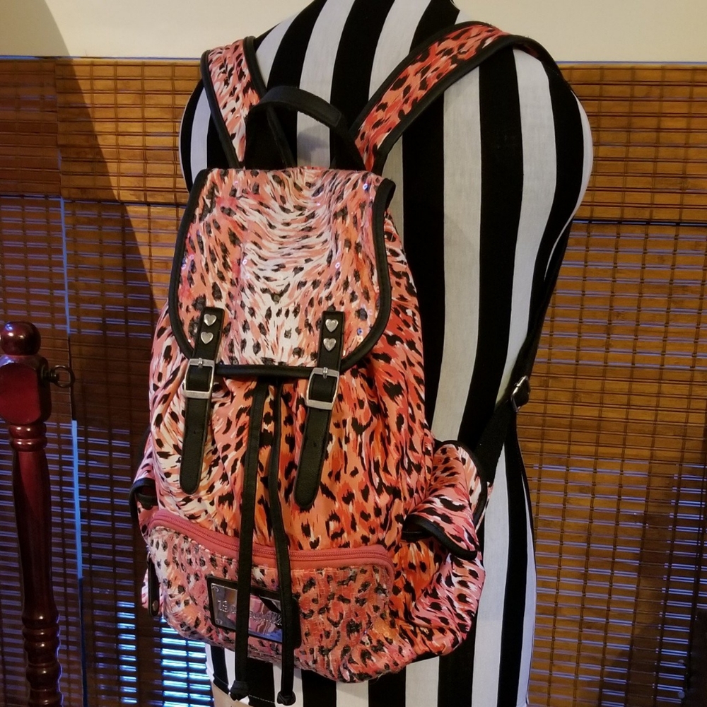 Betsey Johnson Betseyville Pink Leopard Print Bag